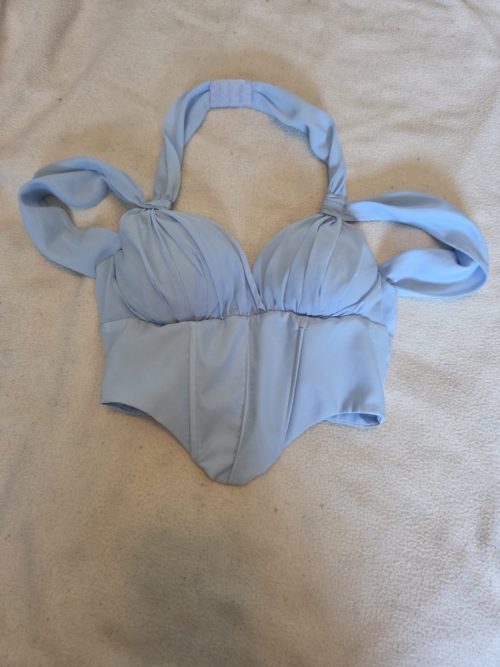 ☀️ 3/$15 - Oh Polly Pastel Blue Halter Crop Top